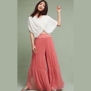 Anthropologie Pink Wide Leg Pants